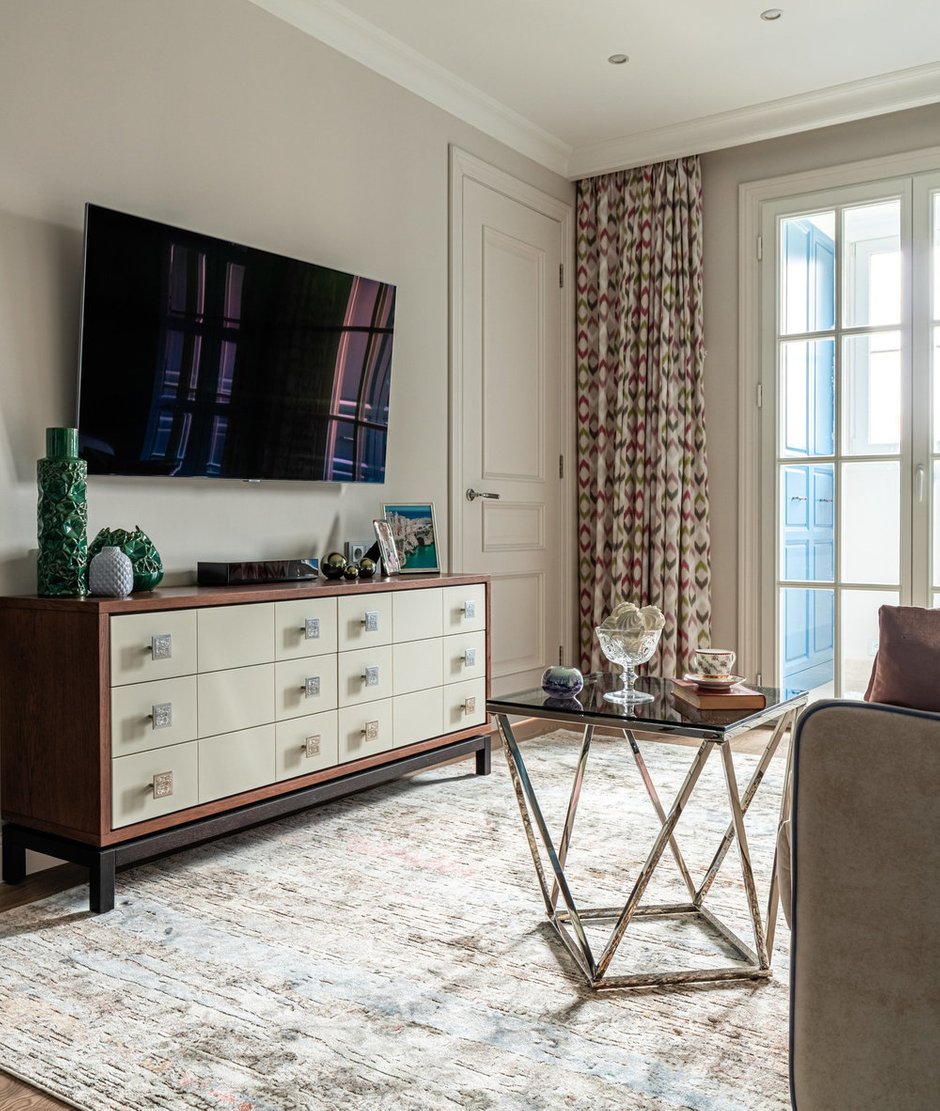 Фотография: Гостиная в стиле Классический, Современный, Квартира, Проект недели, Реутов, Монолитный дом, 2 комнаты, 40-60 метров, Наталья Широкорад – фото на INMYROOM