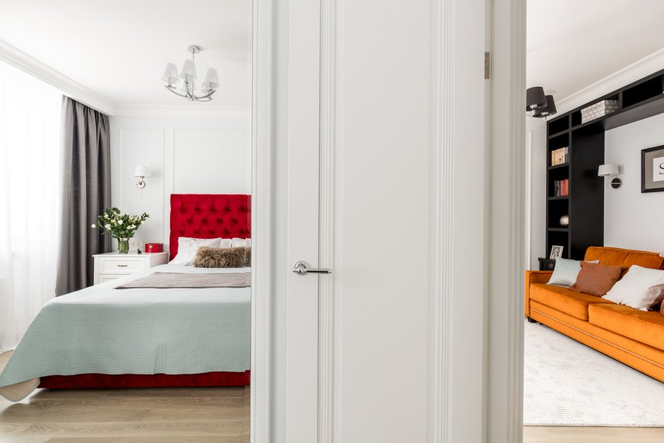 Фотография: Спальня в стиле Классический, Современный, Квартира, Проект недели, Москва, Монолитный дом, 2 комнаты, 40-60 метров, Наталья Широкорад – фото на INMYROOM