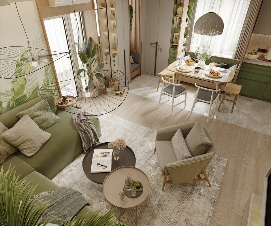 Фотография: Гостиная в стиле Эко, Современный, Дом, Проект недели, Дача, Московская область, 2 комнаты, 40-60 метров, Studio Anri – фото на INMYROOM