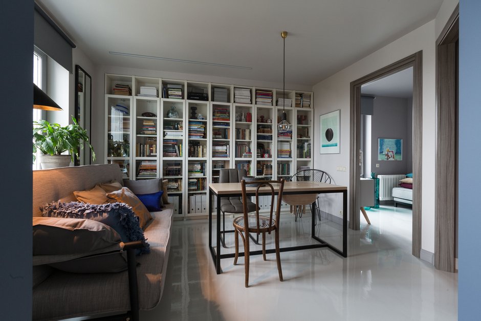 Фотография: Гостиная в стиле Скандинавский, Квартира, Проект недели, Москва, Ирина Крашенинникова, Блочный дом, 2 комнаты, до 40 метров, И-210 – фото на INMYROOM