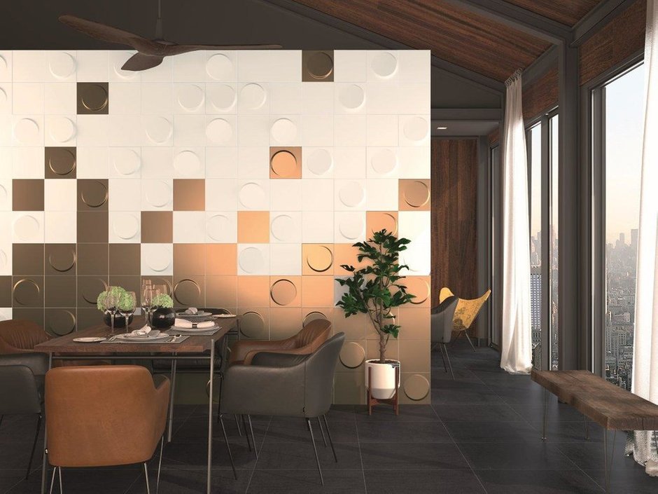 Фотография: Кухня и столовая в стиле Лофт, Плитка, Ремонт на практике, Отделка стен, энциклопедия_отделка, Алена Горская, рельефная плитка – фото на INMYROOM