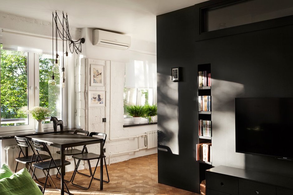 Фотография: Гостиная в стиле Лофт, Скандинавский, Квартира, Студия, Проект недели, Москва, Настя Антонюк, 40-60 метров – фото на INMYROOM