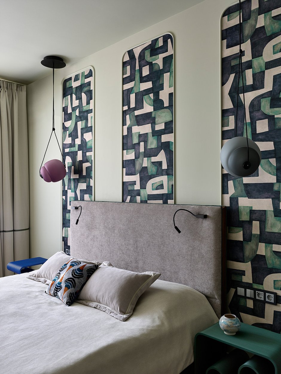 Фото: Спальня в стиле Модерн, Эклектика, Квартира, Проект дня, Москва, Фрунзенская набережная, Сталинка, 3 комнаты, 60-90 метров, Анна Громова – фото на INMYROOM