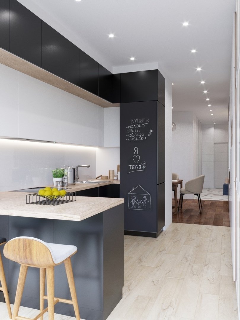 Фотография: Кухня и столовая в стиле Современный, Квартира, Проект недели, Химки, Монолитный дом, 3 комнаты, 60-90 метров, Анна Русскина – фото на INMYROOM