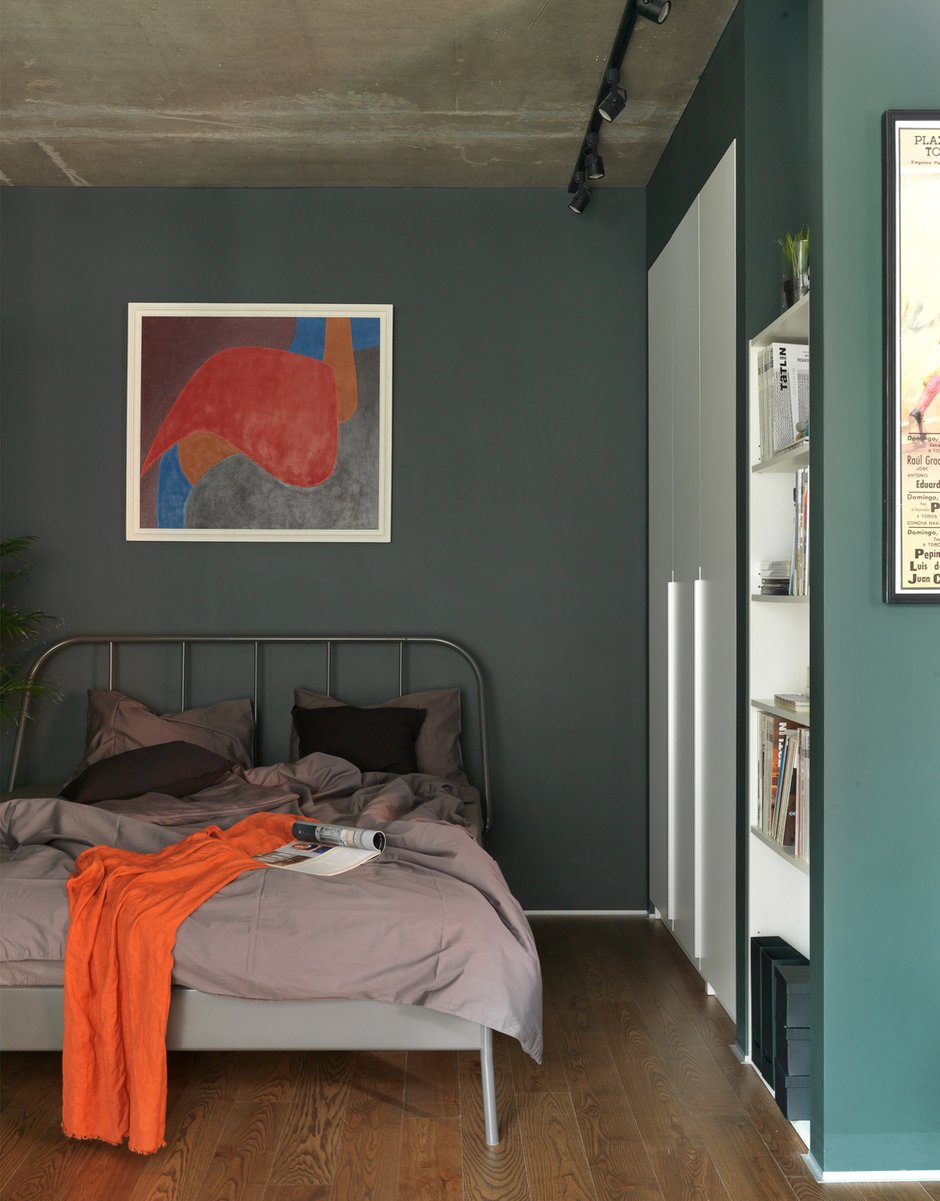 Фотография: Спальня в стиле Лофт, Современный, Квартира, Проект дня, Московская область, Монолитный дом, 2 комнаты, 40-60 метров, ЖК «Голландский квартал», Дмитрий Коротецкий, Виктория Коротецкая – фото на INMYROOM