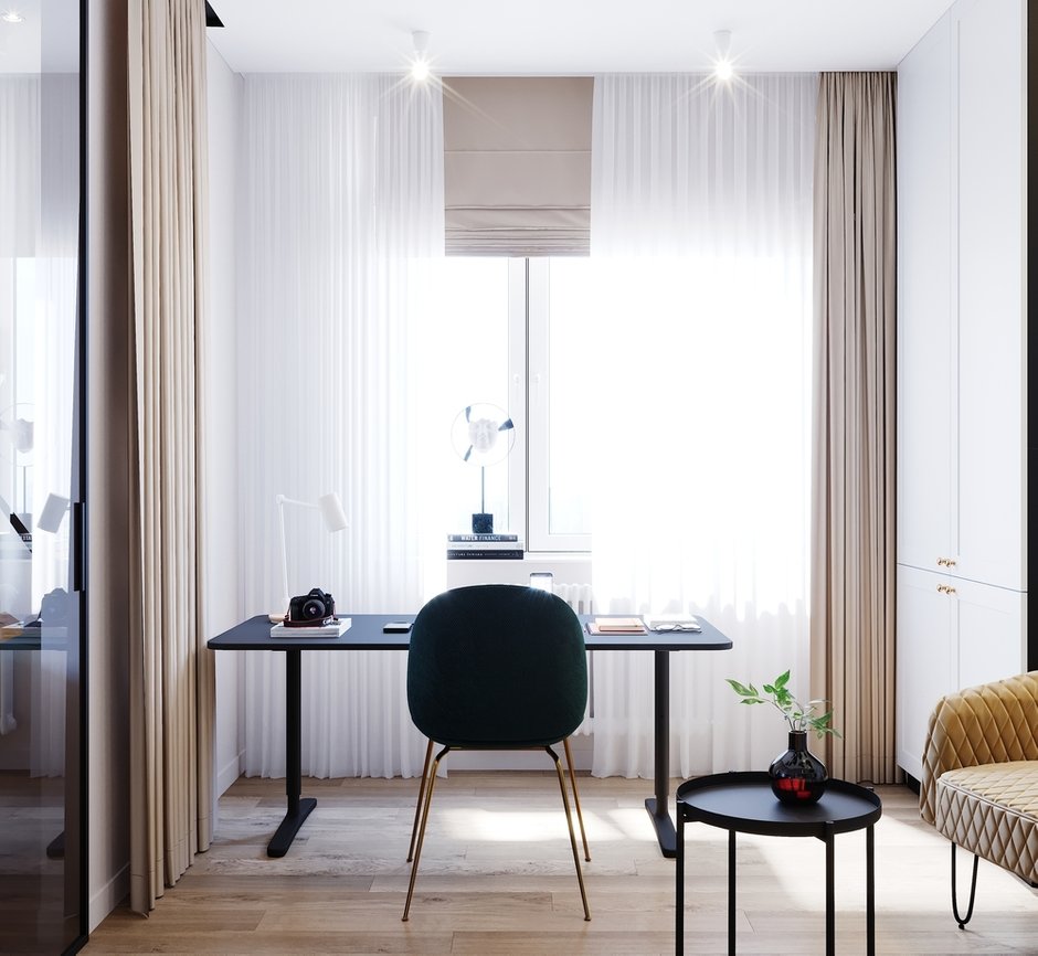 Фотография: Кабинет в стиле Современный, Квартира, Проект недели, Москва, 3 комнаты, 60-90 метров, Монолитно-кирпичный, Студия 20:18, ПРЕМИЯ INMYROOM – фото на INMYROOM