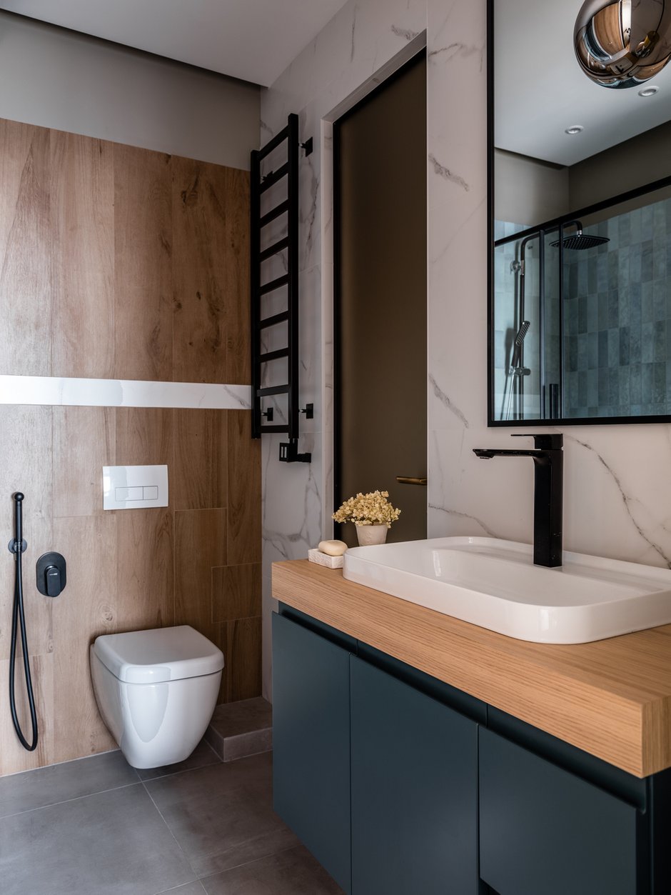 Фотография: Ванная в стиле Современный, Квартира, Проект дня, Москва, 2 комнаты, 60-90 метров, Елена Карасаева – фото на INMYROOM