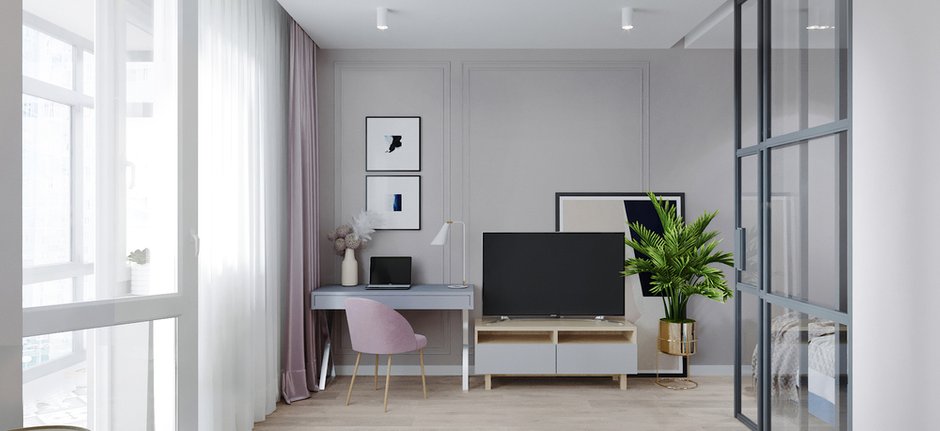 Фотография: Гостиная в стиле Современный, Малогабаритная квартира, Квартира, Студия, Проект недели, Красногорск, до 40 метров, Ольга Бойцова – фото на INMYROOM