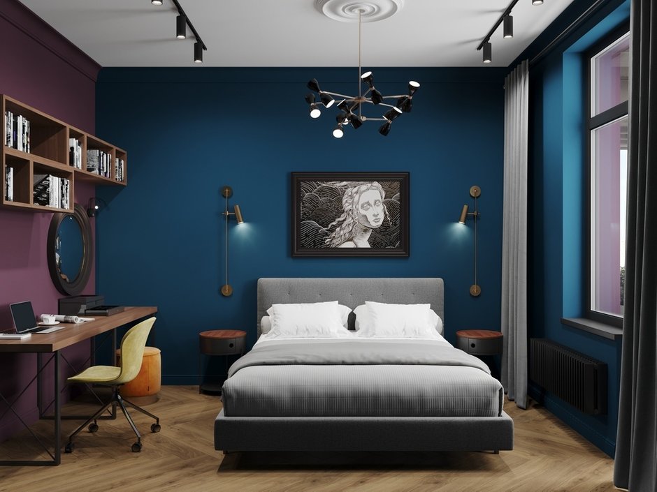 Фотография: Спальня в стиле Современный, Эклектика, Квартира, Проект недели, Москва, 3 комнаты, 60-90 метров, Более 90 метров, Олеся Березовская, DesignStudio13 – фото на INMYROOM