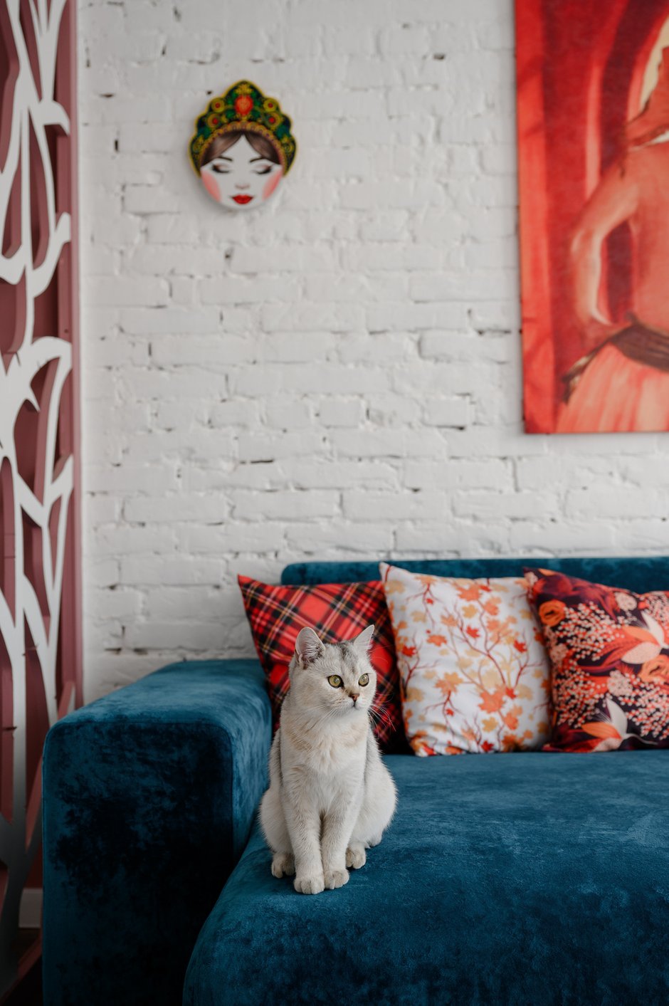 Фотография: Гостиная в стиле Современный, Эклектика, Винтажный, Прованс и Кантри, Квартира, Проект дня, Сталинка, Кирпичный дом, 2 комнаты, 40-60 метров, Астрахань, Юлия Горлова – фото на INMYROOM