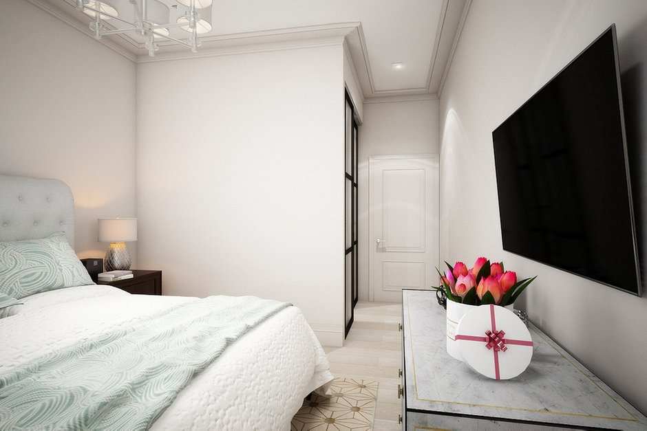 Фотография: Спальня в стиле Прованс и Кантри, Современный, Квартира, Проект недели, Санкт-Петербург, новостройка, Светлана Иванова, Кирпичный дом, Монолитный дом, 2 комнаты, 60-90 метров – фото на INMYROOM