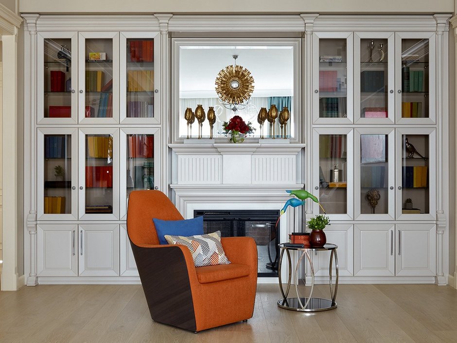 Фотография: Гостиная в стиле Классический, Современный, Квартира, Проект недели, Химки, ЖК Олимпийская деревня Новогорск. Курорт, 3 комнаты, Более 90 метров, Монолитно-кирпичный, Алиса Шабельникова – фото на INMYROOM