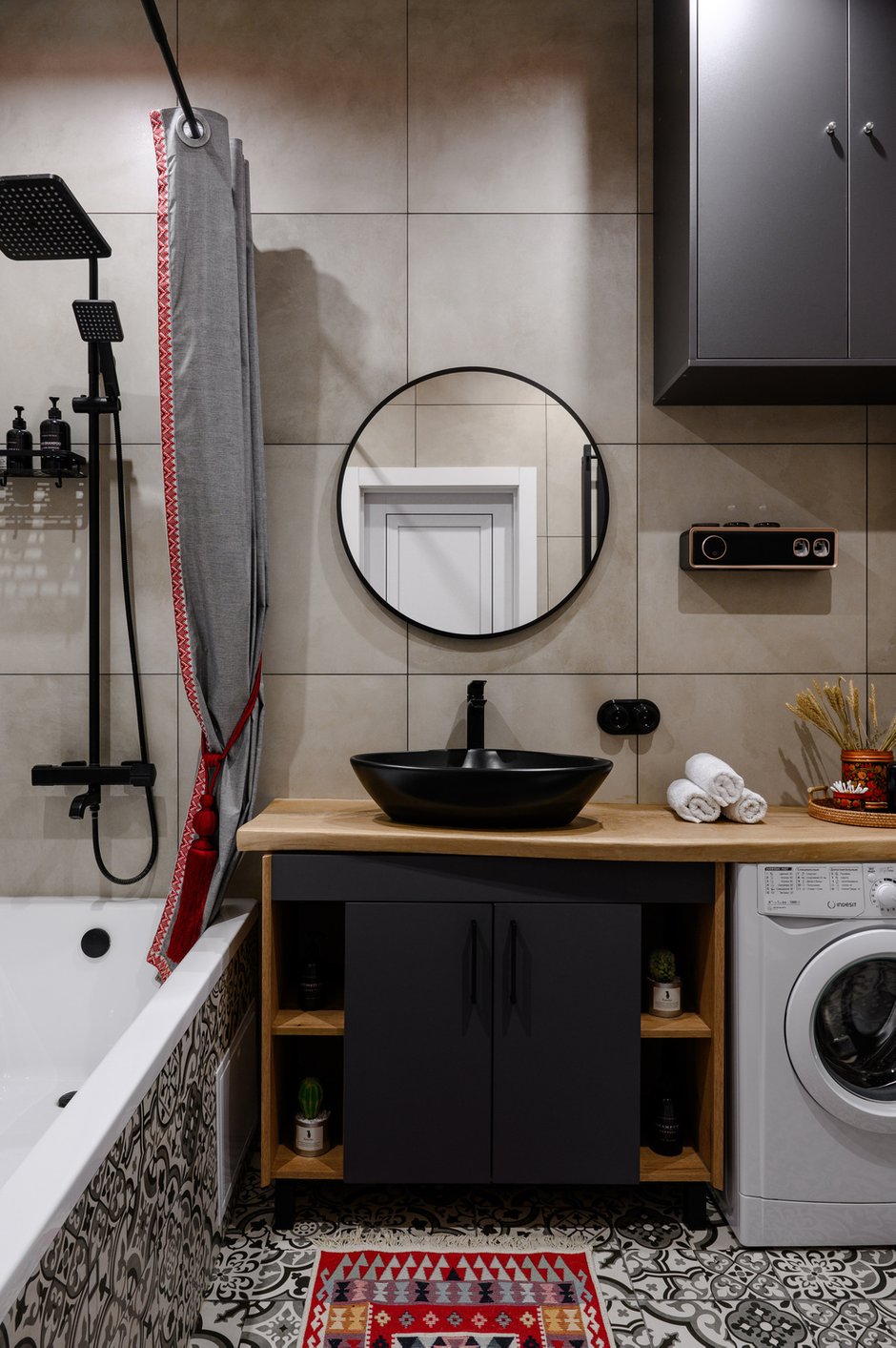 Фотография: Ванная в стиле Современный, Прованс и Кантри, Квартира, Проект дня, Сталинка, Кирпичный дом, 2 комнаты, 40-60 метров, Астрахань, Винтажный, Юлия Горлова – фото на INMYROOM