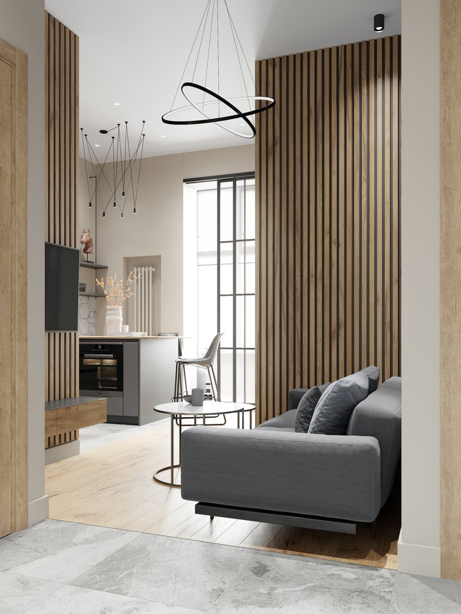 Фотография: Гостиная в стиле Современный, Лофт, Квартира, Проект недели, Москва, Екатерина Попова, 1 комната, 40-60 метров, Ирина Бородина – фото на INMYROOM