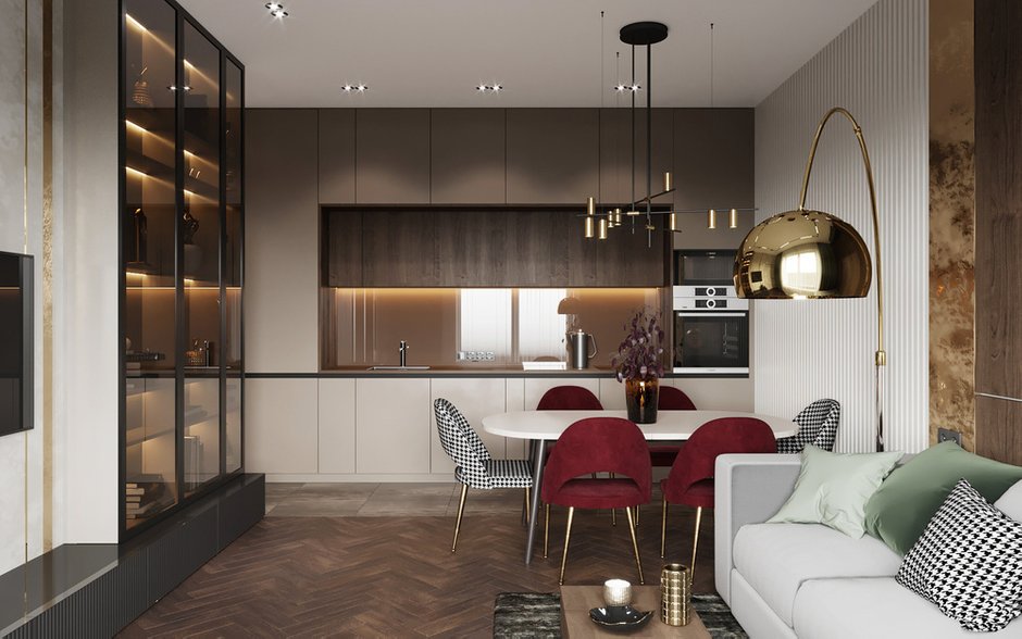 Фотография: Кухня и столовая в стиле Современный, Квартира, Проект дня, Москва, Монолитный дом, 2 комнаты, 40-60 метров, Руслан Просвирин – фото на INMYROOM