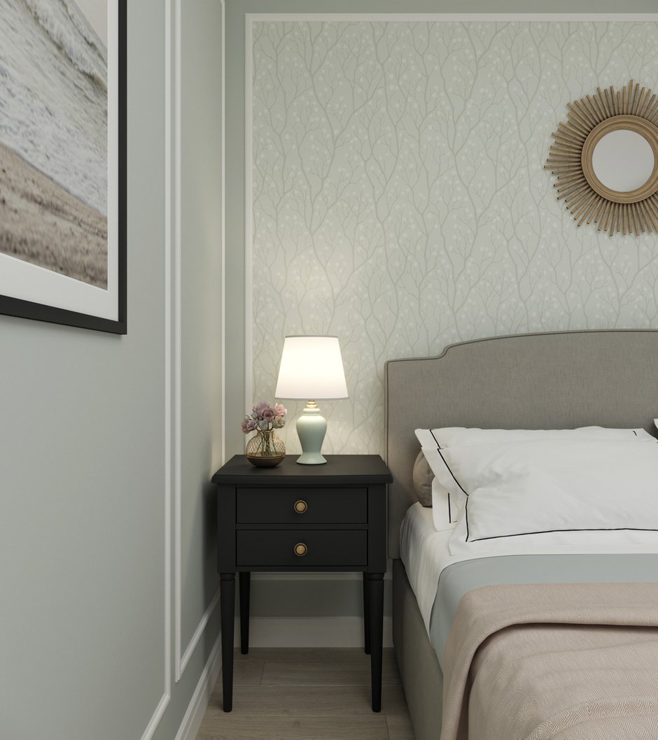 Фотография: Спальня в стиле Современный, Квартира, Проект недели, Москва, Бежевый, Серый, ИКЕА, Панельный дом, 3 комнаты, 60-90 метров, Ольга Артамцева – фото на INMYROOM