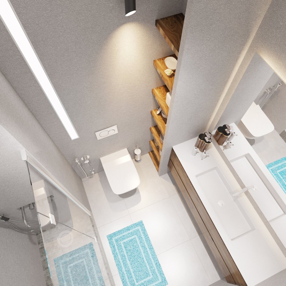 Фотография: Ванная в стиле Скандинавский, Квартира, Проект недели, Москва, Оксана Цымбалова, П-44, 1 комната, 40-60 метров – фото на INMYROOM