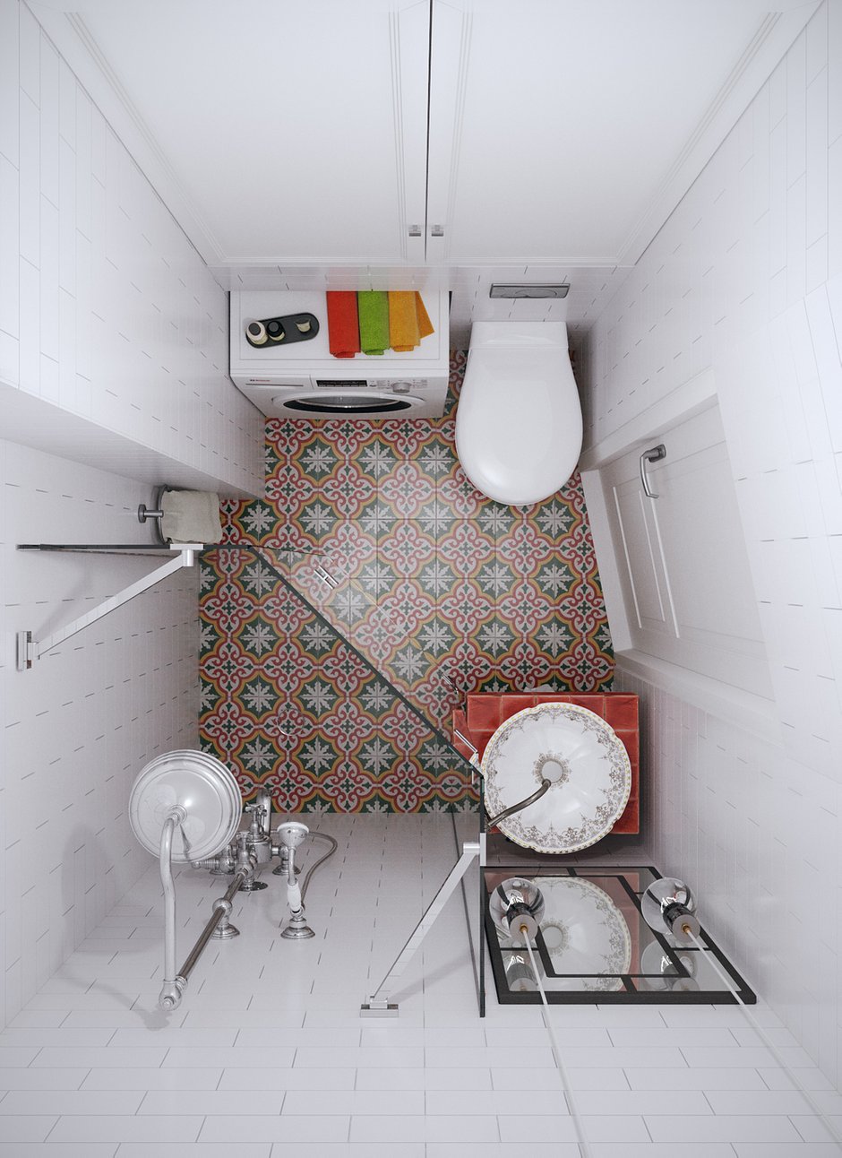 Фотография: Ванная в стиле Современный, Скандинавский, Малогабаритная квартира, Квартира, Студия, Проект недели, Санкт-Петербург, новостройка, Даниил Щепанович, Анна Щепанович, Cubiq Studio, Кирпичный дом, Монолитный дом, до 40 метров – фото на INMYROOM