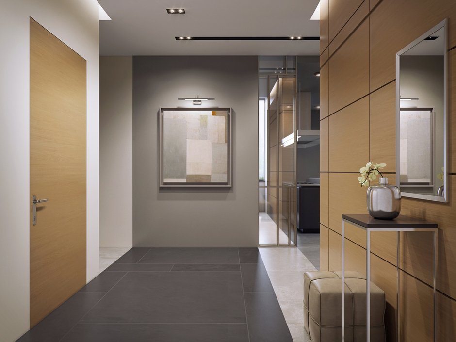 Фотография: Прихожая в стиле Современный, Квартира, Россия, Modular, Проект недели, Москва, Бежевый, Серый, Коричневый, MINOTTI, FLOU, интерьер для холостяка, квартира для холостяка, Maxalto, Benjamin Moore, Derufa, Porcelanosa, Antonio Lupi, Poltrona Frau, Viabizzuno, Kupperbusch, Надежда Безменова, совеременная квартира для холостяка, как оформить квартиру для холостяка – фото на INMYROOM