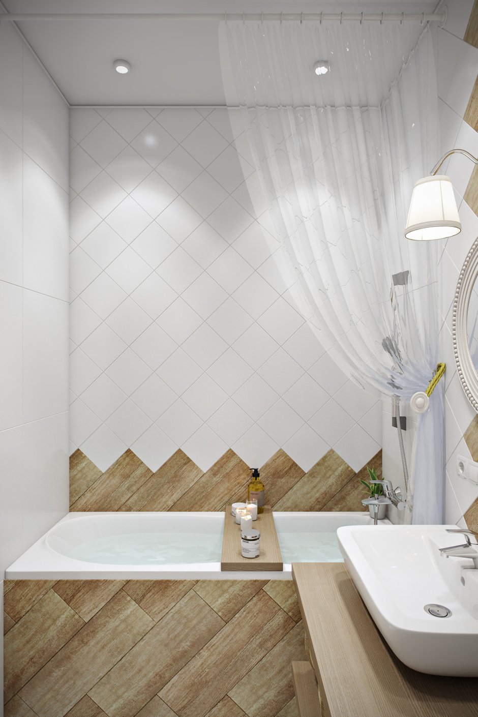 Фотография: Ванная в стиле Скандинавский, Квартира, Проект недели, 1 комната, до 40 метров, Ольга Буравкова, Монолитно-кирпичный, ЖК «Прима-Парк» – фото на INMYROOM