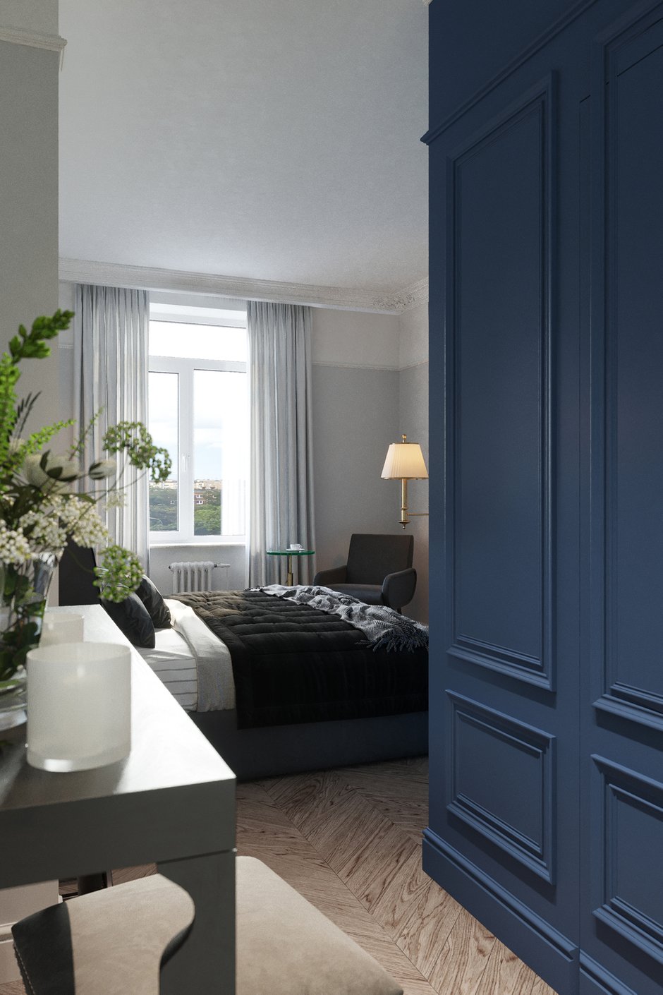 Фотография: Спальня в стиле Классический, Современный, Квартира, Проект недели, Москва, Светлана Старцева, Сталинка, 3 комнаты, 60-90 метров – фото на INMYROOM