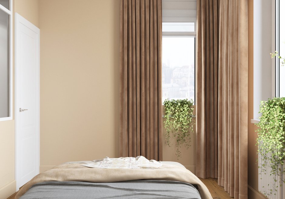 Фотография: Спальня в стиле Современный, Скандинавский, Квартира, Проект недели, 2 комнаты, 60-90 метров, Марина Меренкова, Пушкино – фото на INMYROOM