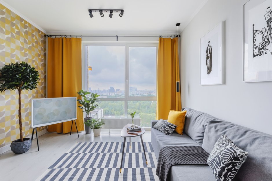 Фотография: Гостиная в стиле Скандинавский, Современный, Малогабаритная квартира, Квартира, Студия, Проект недели, Москва, до 40 метров, Ирина Бебешина – фото на INMYROOM