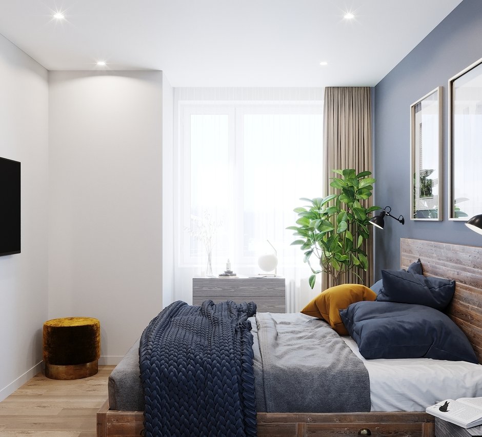 Фотография: Спальня в стиле Современный, Квартира, Проект недели, Москва, 3 комнаты, 60-90 метров, Монолитно-кирпичный, Студия 20:18, ПРЕМИЯ INMYROOM – фото на INMYROOM