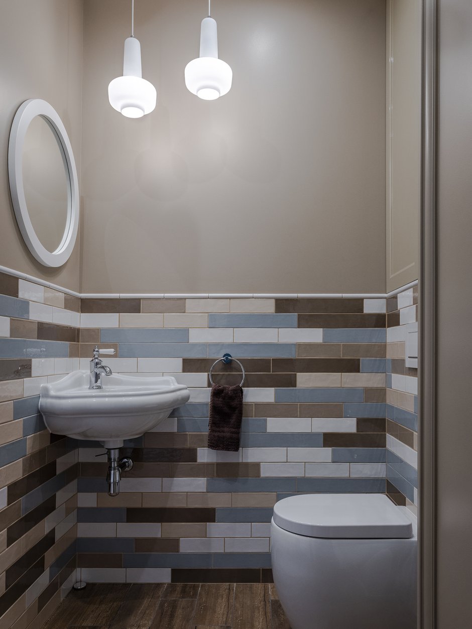 Фотография: Ванная в стиле Современный, Квартира, Проект дня, Москва, Монолитный дом, 4 и больше, 60-90 метров, Ольга Рудакова – фото на INMYROOM