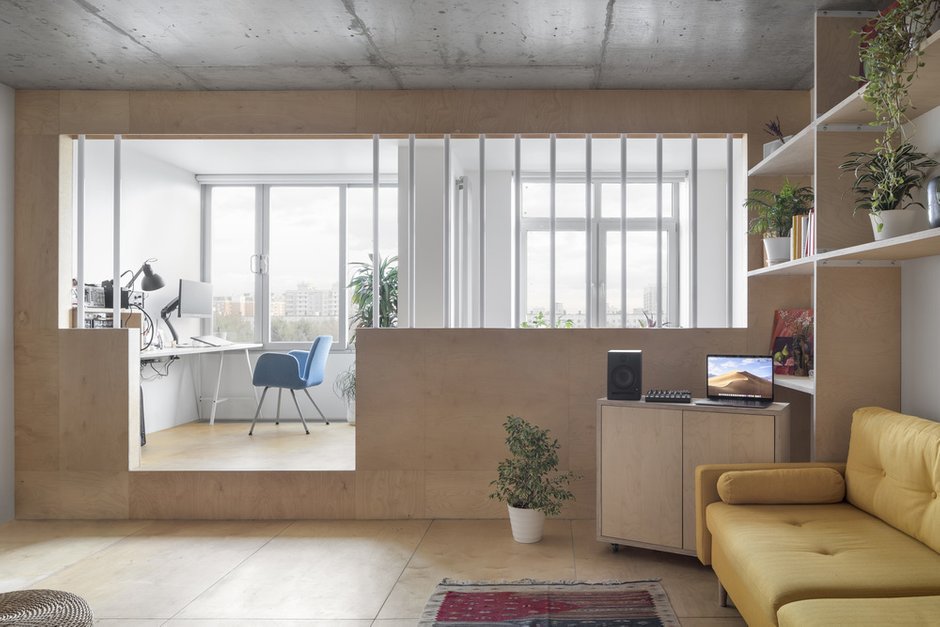 Фотография: Гостиная в стиле Минимализм, Квартира, Студия, Проект недели, Москва, 40-60 метров, Схема – фото на INMYROOM