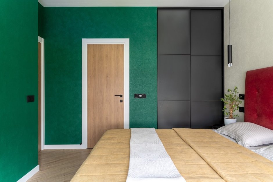 Фото: Современная спальня в скандинавском стиле, квартира, проект недели, Москва, монолитный дом, 3 комнаты, 40-60 метров, Алиса Кащеева – фото на INMYROOM