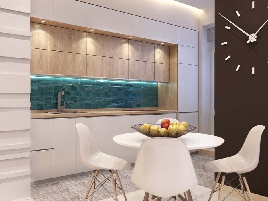 Фотография: Кухня и столовая в стиле Минимализм, Эко, Современный, Эклектика, Квартира, Проект недели, Монолитный дом, 3 комнаты, 60-90 метров, Москав, Liberta Interior, Инна Кликина – фото на INMYROOM