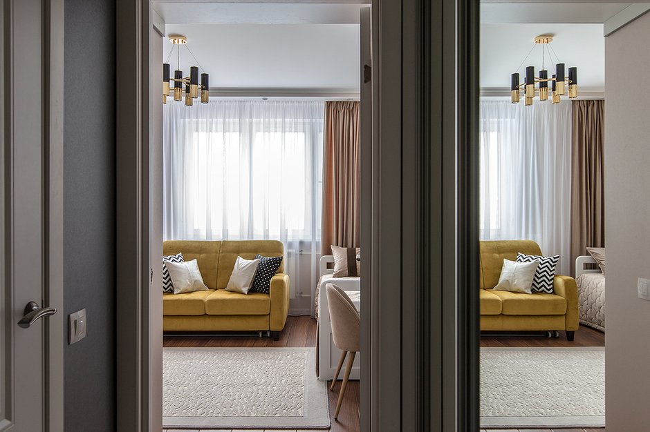 Фотография: Детская в стиле Современный, Скандинавский, Квартира, Проект недели, Москва, Панельный дом, 2 комнаты, 40-60 метров, Елена Карасаева – фото на INMYROOM