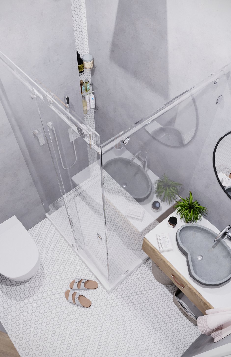 Фотография: Ванная в стиле Скандинавский, Минимализм, Квартира, Проект недели, Санкт-Петербург, 1 комната, 40-60 метров, Монолитно-кирпичный, Студия 20:18 – фото на INMYROOM