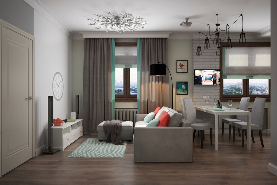 Фотография: Гостиная в стиле Современный, Квартира, Проект недели, Москва, Студия 3.14, Тимур Абдрахманов, Сталинка, 2 комнаты, 40-60 метров – фото на INMYROOM