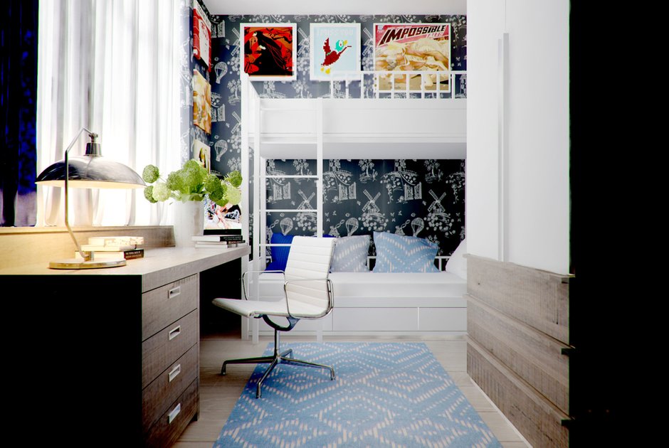 Фотография: Спальня в стиле Лофт, Современный, Малогабаритная квартира, Квартира, Дома и квартиры – фото на INMYROOM