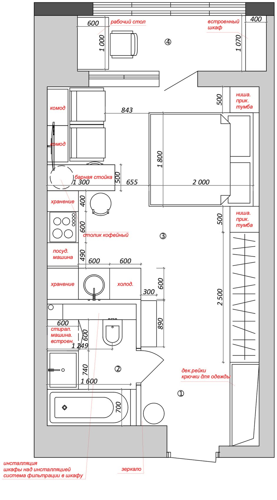 Фотография: Планировки в стиле , Современный, Малогабаритная квартира, Квартира, Студия, Проект недели, Монолитный дом, до 40 метров, Котельники, Диана Бганова – фото на INMYROOM