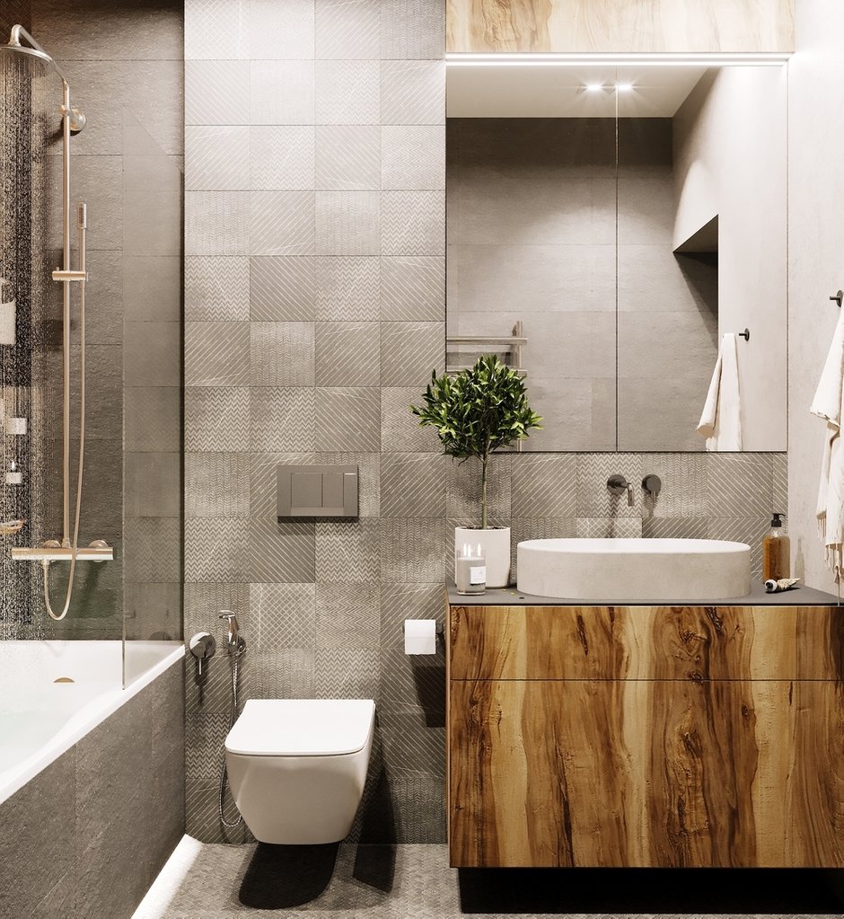 Фотография: Ванная в стиле Лофт, Эко, Современный, Квартира, Проект недели, Санкт-Петербург, 3 комнаты, 60-90 метров, Монолитно-кирпичный, Студия 20:18 – фото на INMYROOM