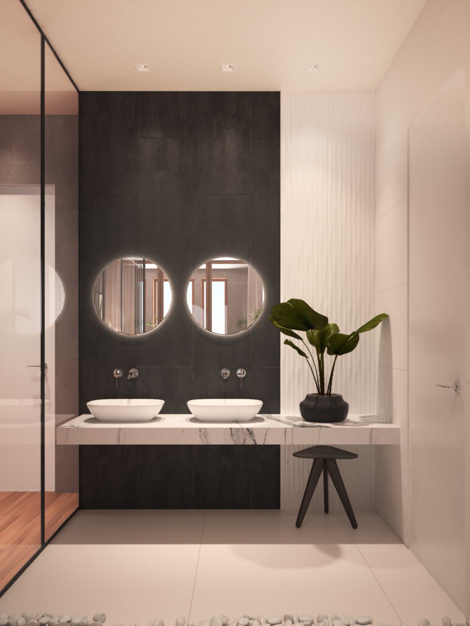 Фотография: Ванная в стиле Современный, Квартира, Проект дня, Москва, Серый, Коричневый, Ольга Погорелова, Монолитный дом, 3 комнаты, Более 90 метров – фото на INMYROOM