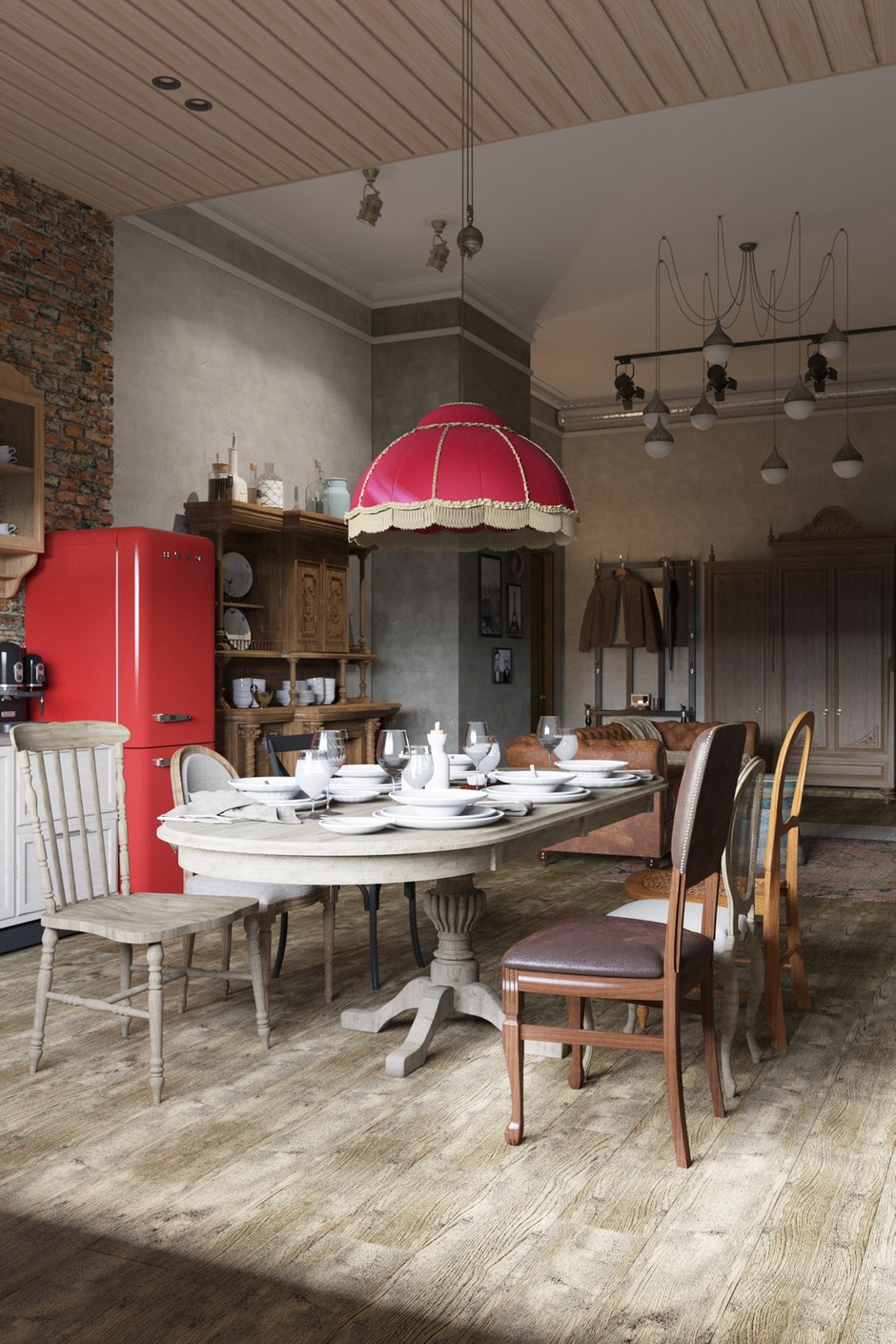 Фотография: Кухня и столовая в стиле Эклектика, Квартира, Проект недели, Москва, Светлана Гаврилова, 3 комнаты, Более 90 метров – фото на INMYROOM