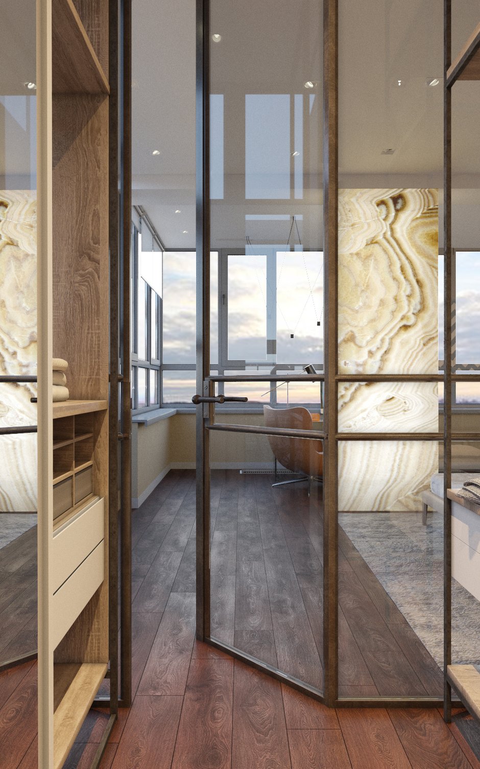 Фотография: Гардеробная в стиле Минимализм, Современный, Квартира, Проект недели, Санкт-Петербург, 4 и больше, Более 90 метров, Odo Studio – фото на INMYROOM