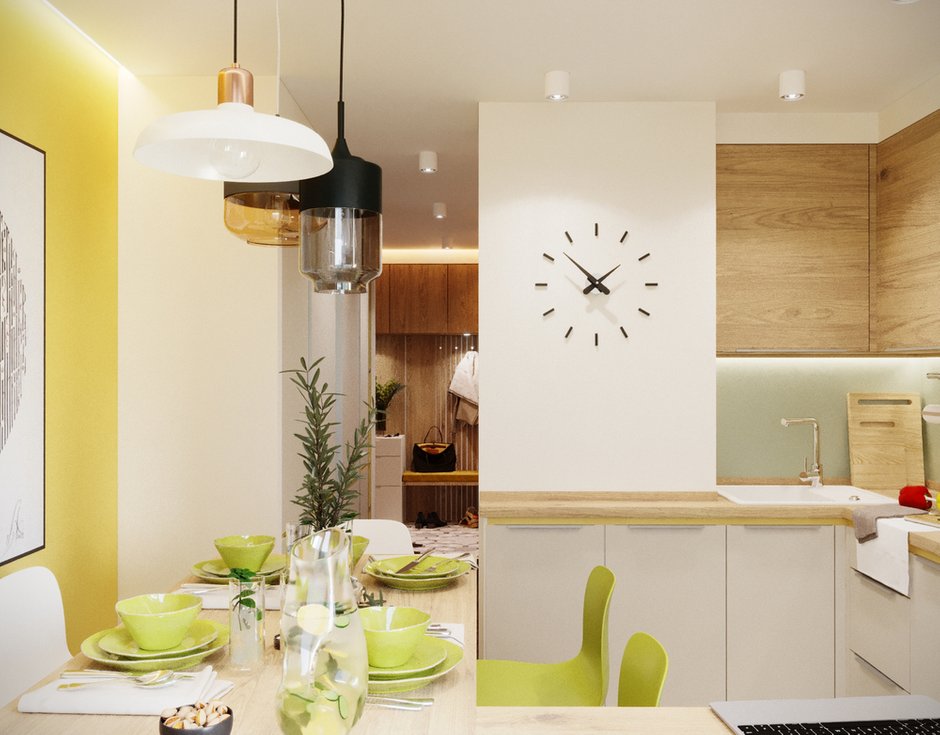 Фотография: Кухня и столовая в стиле Эко, Современный, Квартира, Проект недели, Москва, Панельный дом, 3 комнаты, 60-90 метров, Владислав Седов, LINES – фото на INMYROOM