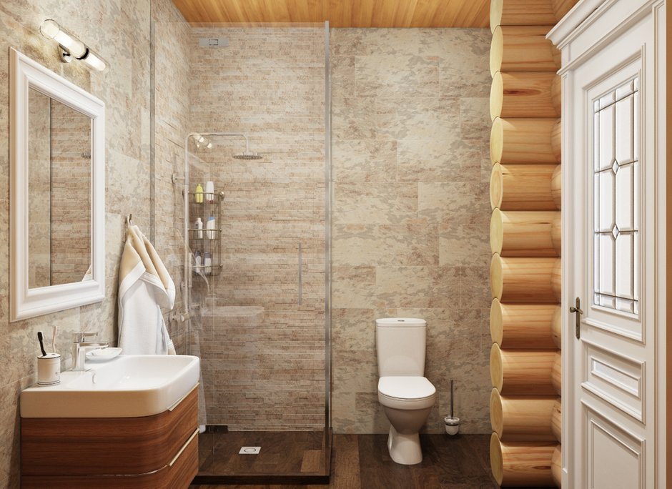 Фотография: Ванная в стиле Прованс и Кантри, Современный, Дом, Проект недели, Московская область, Юлия Веселова, дом из сруба – фото на INMYROOM