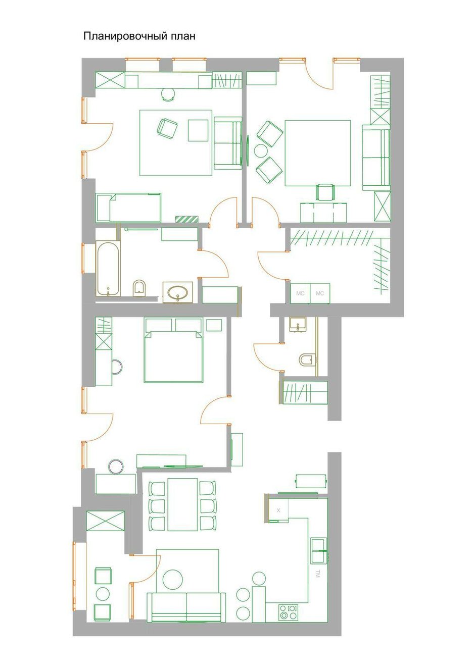 Фотография: Планировки в стиле , Современный, Квартира, Проект недели, Екатеринбург, Монолитный дом, 4 и больше, Более 90 метров, Светлана Пахомова – фото на INMYROOM