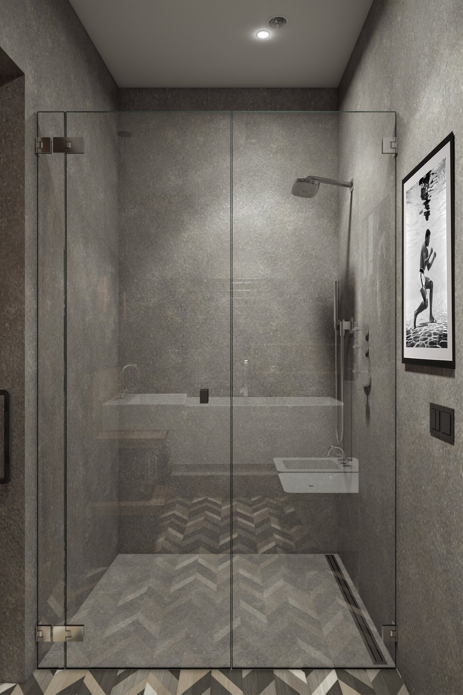 Фотография: Ванная в стиле Современный, Лофт, Квартира, Проект недели, Москва, Диана Мальцева, новостройка, Монолитный дом, 2 комнаты, 60-90 метров – фото на INMYROOM