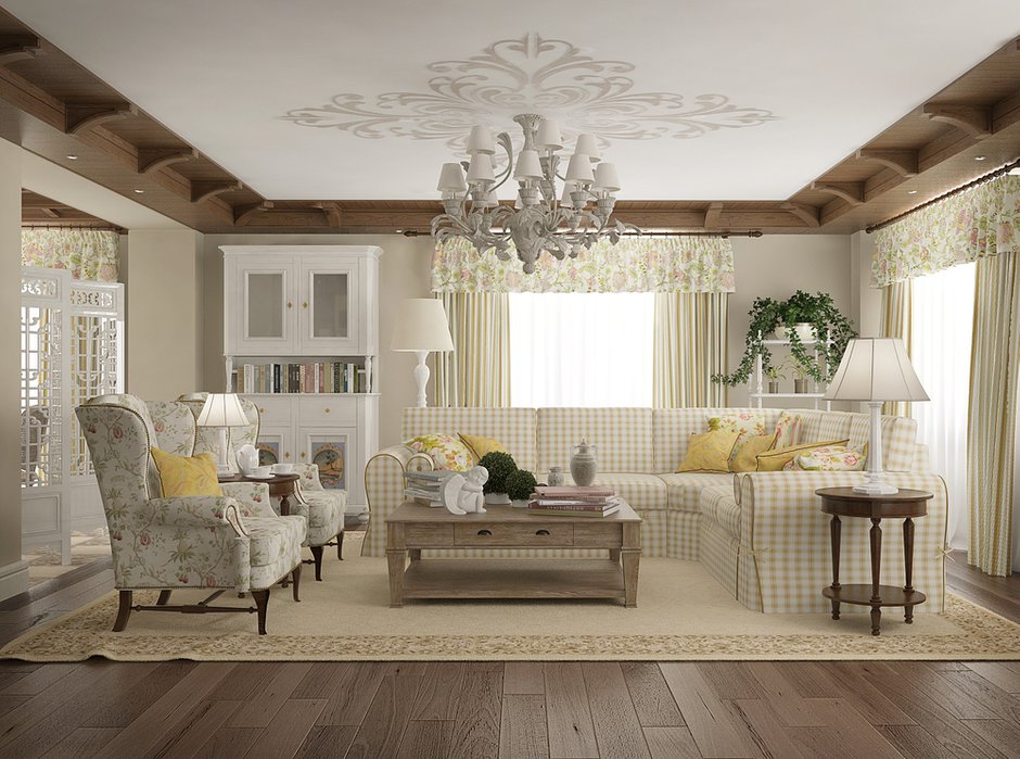 Фотография: Гостиная в стиле Прованс и Кантри, Квартира, Дома и квартиры, Прованс, Проект недели – фото на INMYROOM