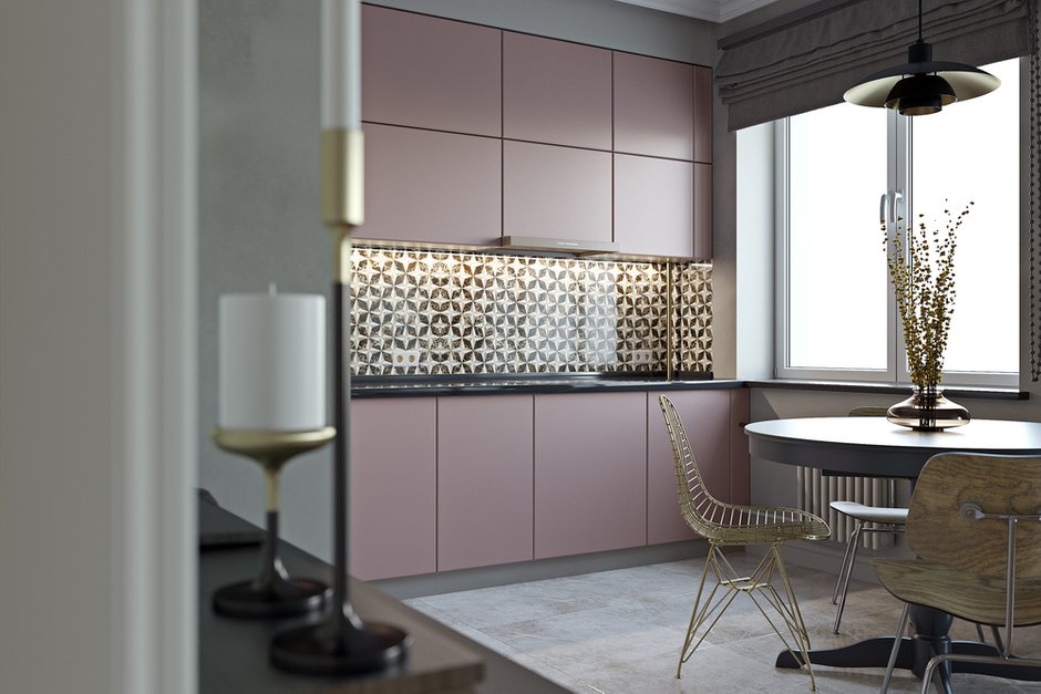 Фотография: Кухня и столовая в стиле Эклектика, Современный, Квартира, Проект недели, Москва, Артем Габриэльян, Кирпичный дом, 2 комнаты, 60-90 метров – фото на INMYROOM