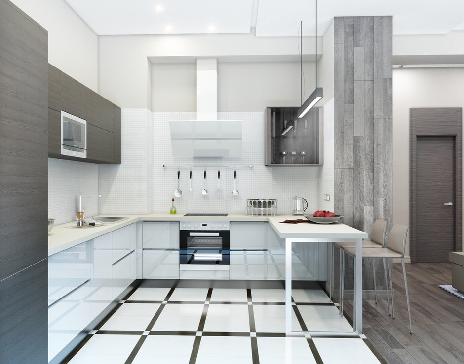 Фотография: Кухня и столовая в стиле Современный, Квартира, Проект недели, Москва, 3 комнаты, 60-90 метров, Элина Мусина – фото на INMYROOM