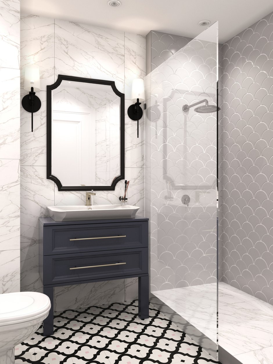 Фотография: Ванная в стиле Современный, Малогабаритная квартира, Квартира, Студия, Проект недели, Санкт-Петербург, Монолитный дом, до 40 метров, Яна Грошева, Диана Бгданова – фото на INMYROOM