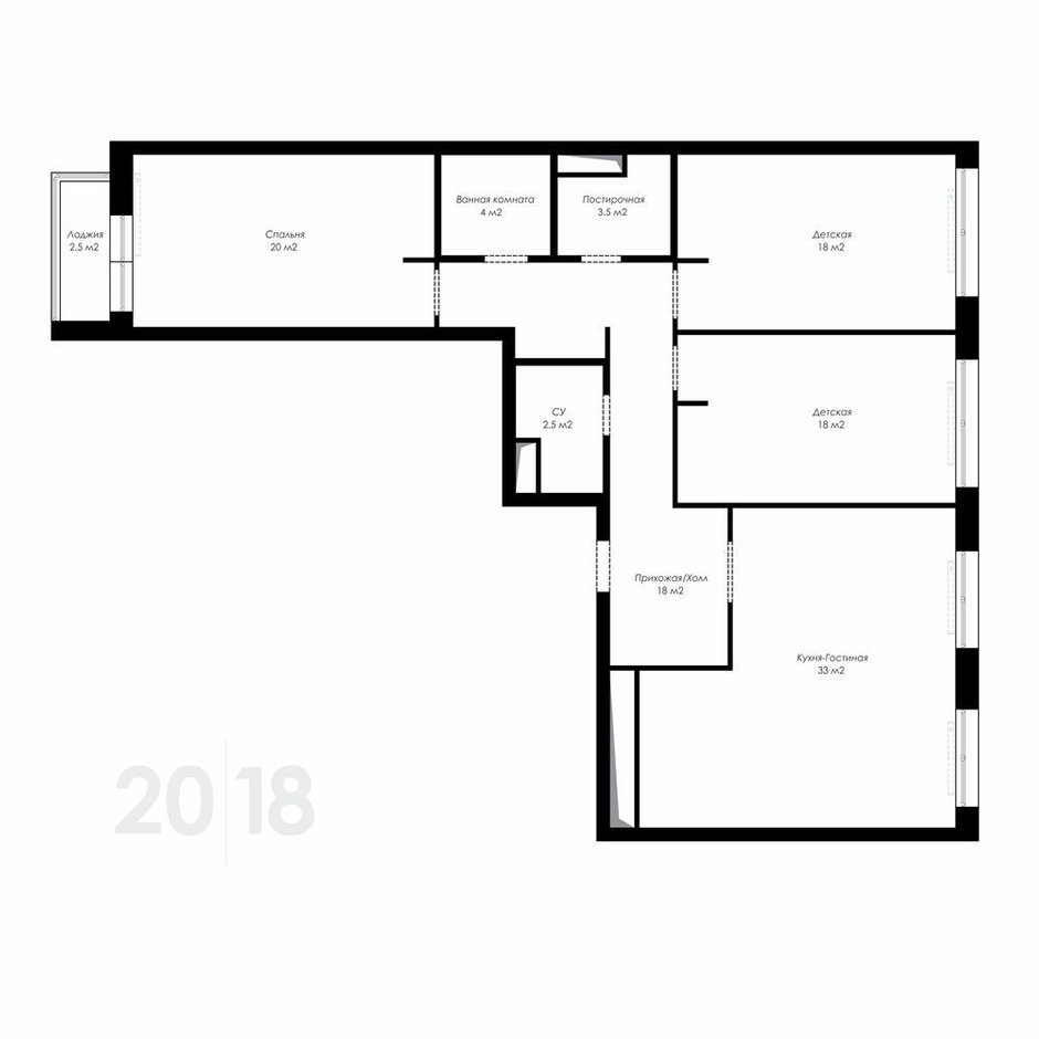 Фотография: Планировки в стиле , Современный, Квартира, Проект недели, Москва, 4 и больше, Более 90 метров, Студия 20:18 – фото на INMYROOM